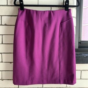 Sandro Studio Skirt Violet Purple Stretch Pencil Straight Slit Size 4